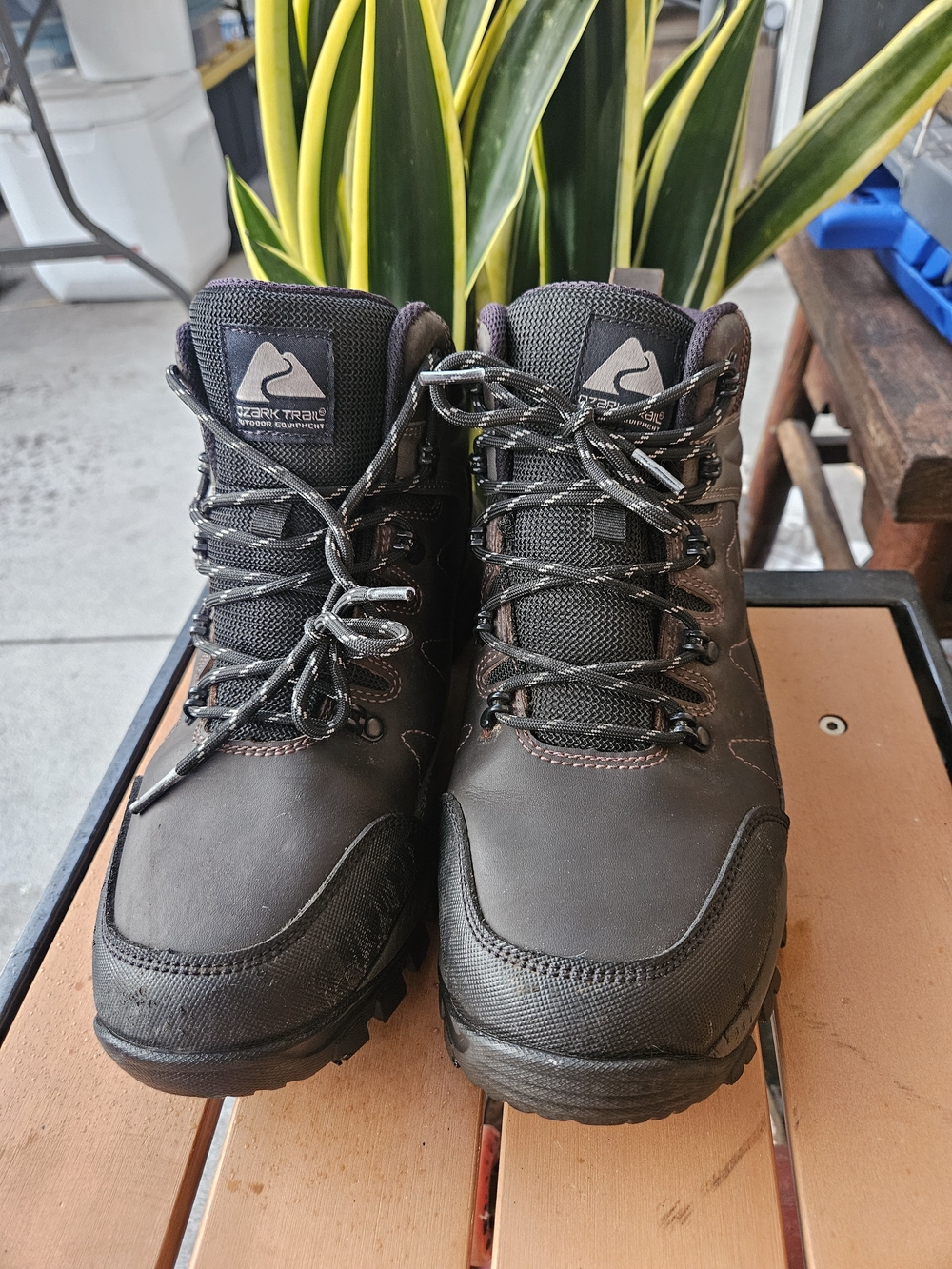 Ozark Trail Men's Black Hiking Boots - Rugged Trail Grip